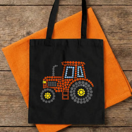 Tractor din puncte - ziua punctului - sacoșă de bumbac