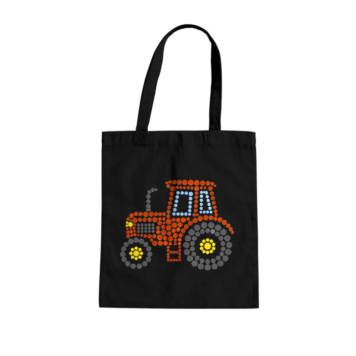 Tractor din puncte - ziua punctului - sacoșă de bumbac