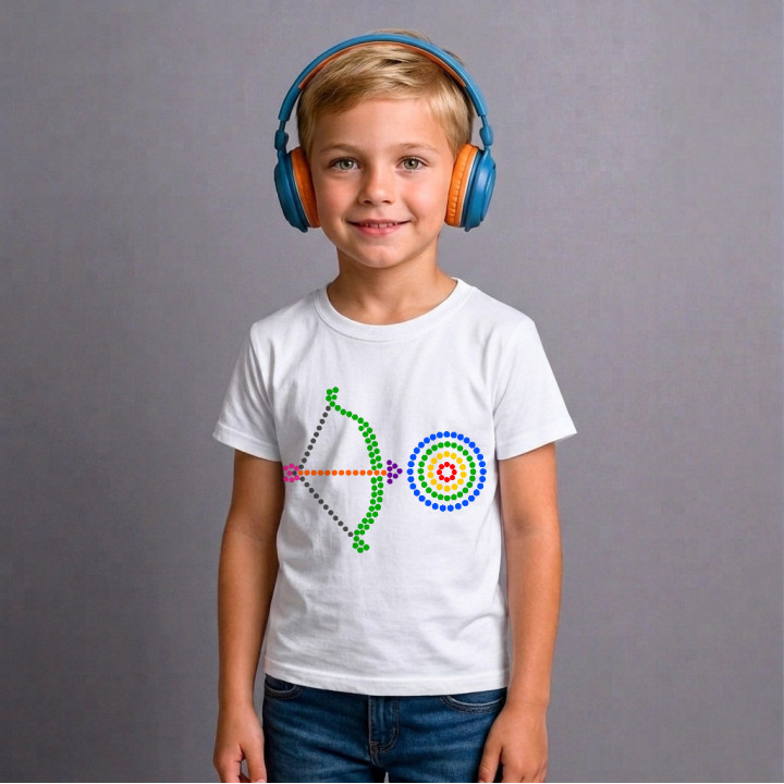 Tir cu arcul din puncte - ziua punctului - tricou pentru copii