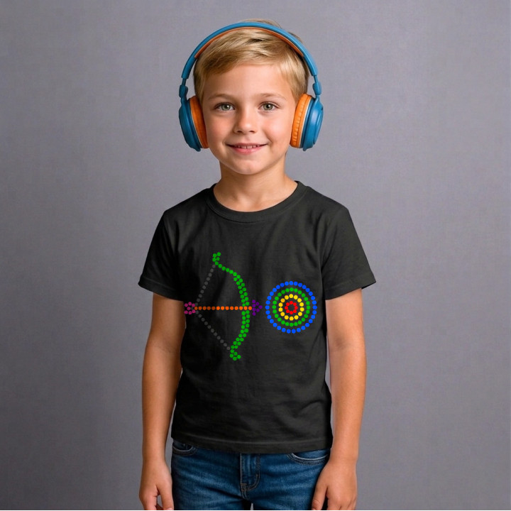 Tir cu arcul din puncte - ziua punctului - tricou pentru copii