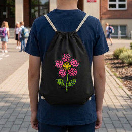 Floare din puncte - ziua punctului - sac cu șnur
