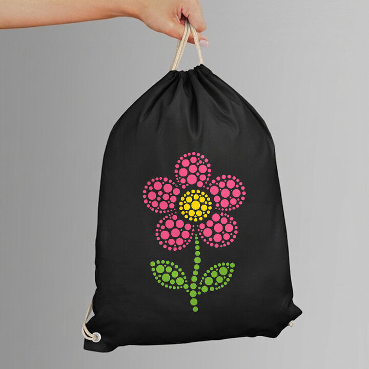 Floare din puncte - ziua punctului - sac cu șnur