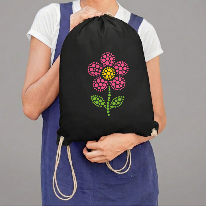 Floare din puncte - ziua punctului - sac cu șnur