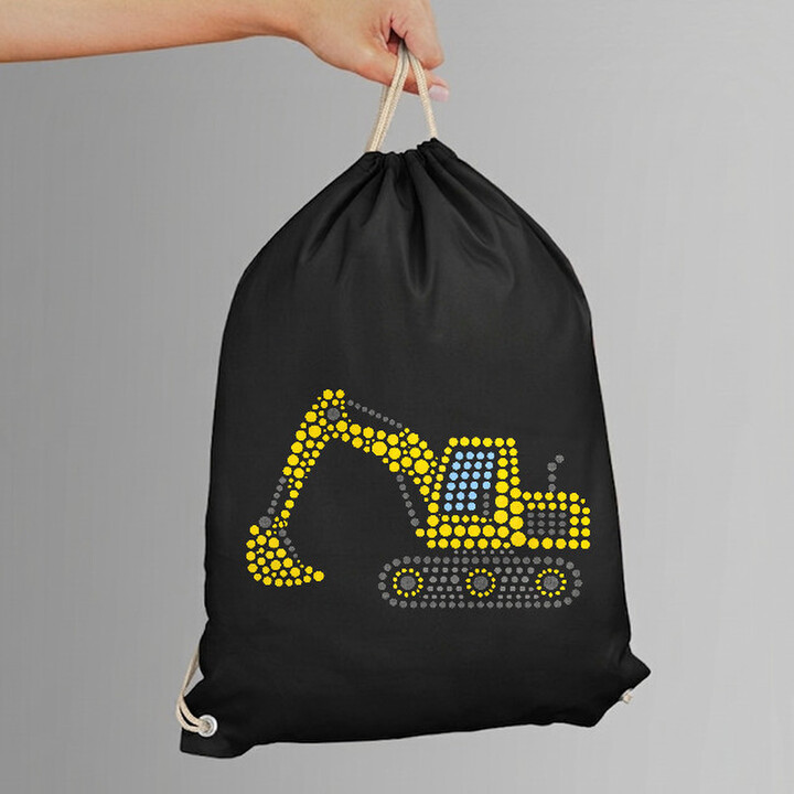 Excavator din puncte - ziua punctului - sac cu șnur