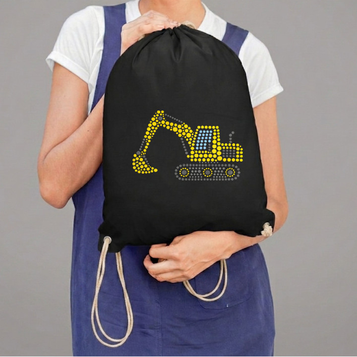 Excavator din puncte - ziua punctului - sac cu șnur