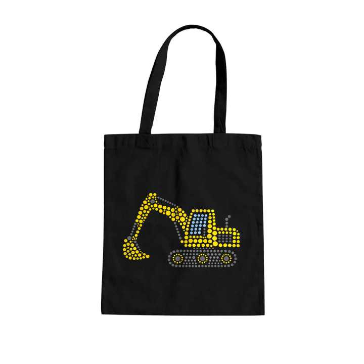 Excavator din puncte - ziua punctului - sacoșă de bumbac