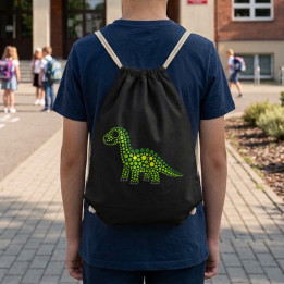 Dinozaur din puncte - ziua punctului - sac cu șnur
