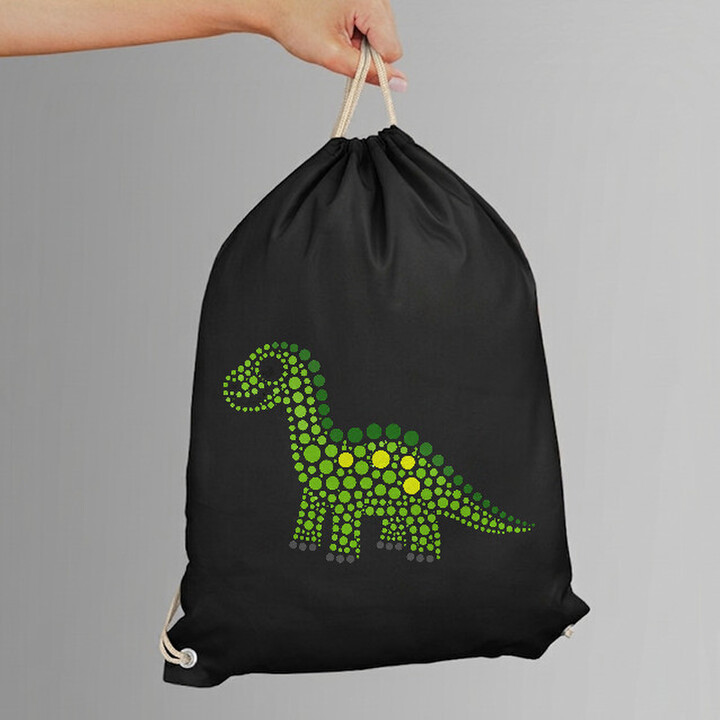 Dinozaur din puncte - ziua punctului - sac cu șnur