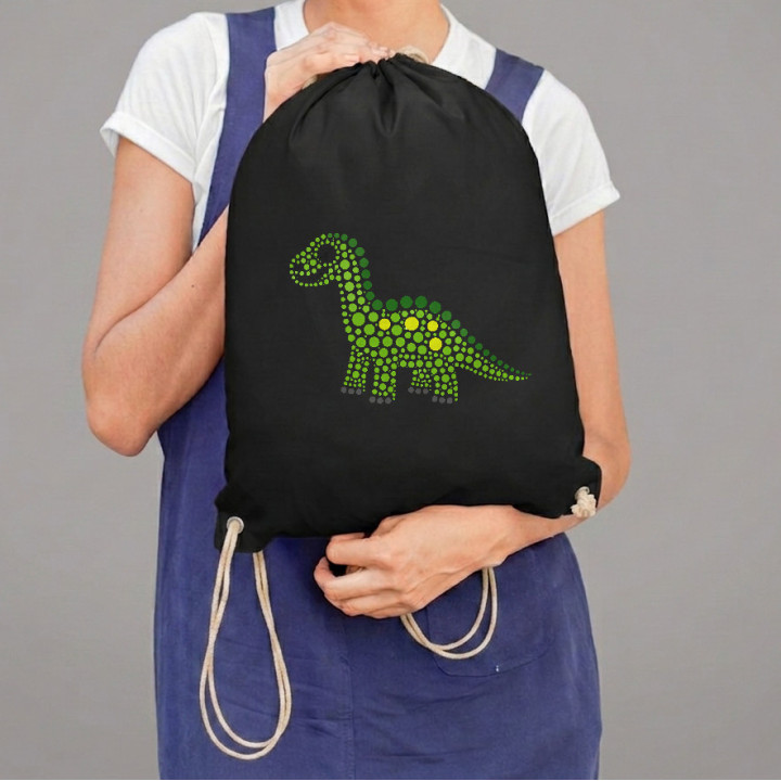 Dinozaur din puncte - ziua punctului - sac cu șnur