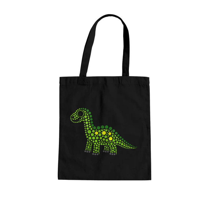 Dinozaur din puncte - ziua punctului - sacoșă de bumbac