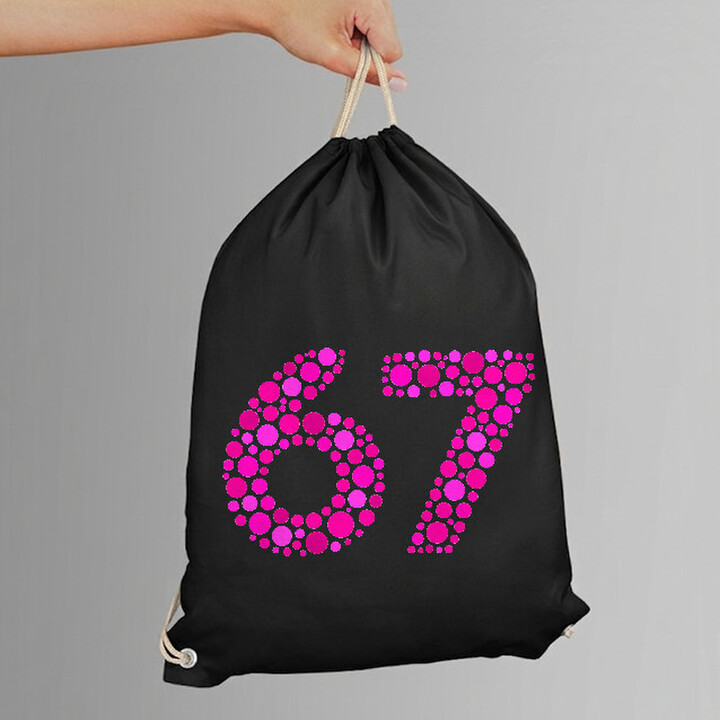 67 roz din puncte - ziua punctului - sac cu șnur