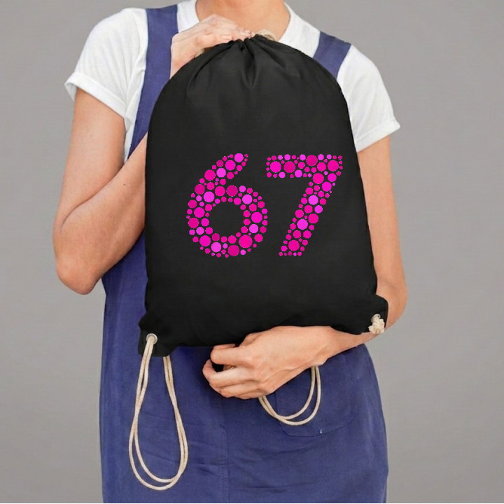 67 roz din puncte - ziua punctului - sac cu șnur