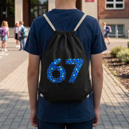 67 albastru din puncte - ziua punctului - sac cu șnur