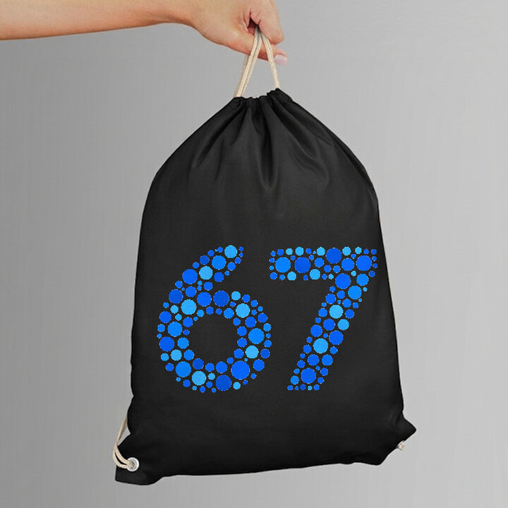67 albastru din puncte - ziua punctului - sac cu șnur