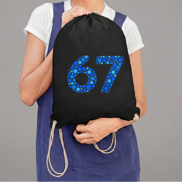 67 albastru din puncte - ziua punctului - sac cu șnur