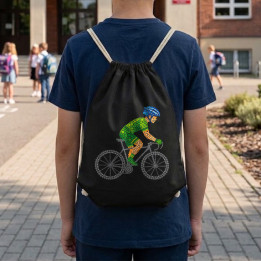 Ciclist din puncte - ziua punctului - sac cu șnur