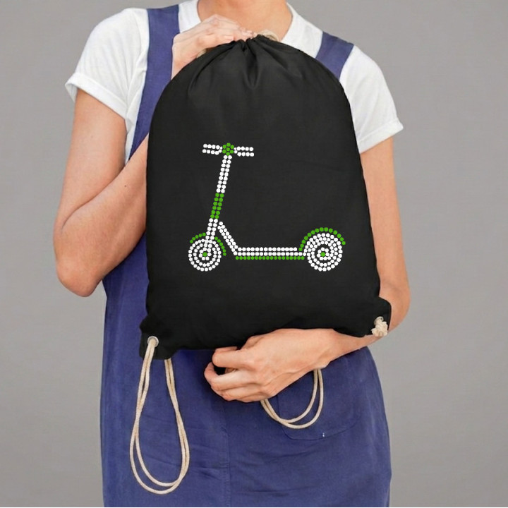 Trotinetă din puncte - ziua punctului - sac cu șnur