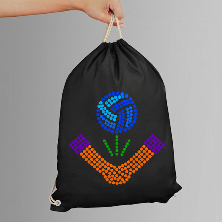 Minge de volei din puncte - ziua punctului - sac cu șnur