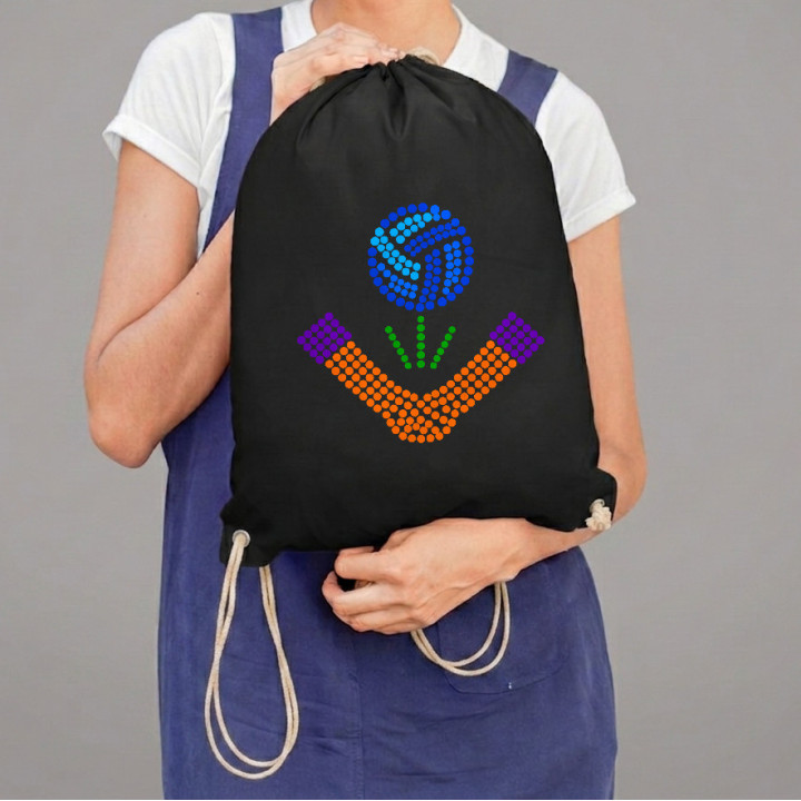 Minge de volei din puncte - ziua punctului - sac cu șnur