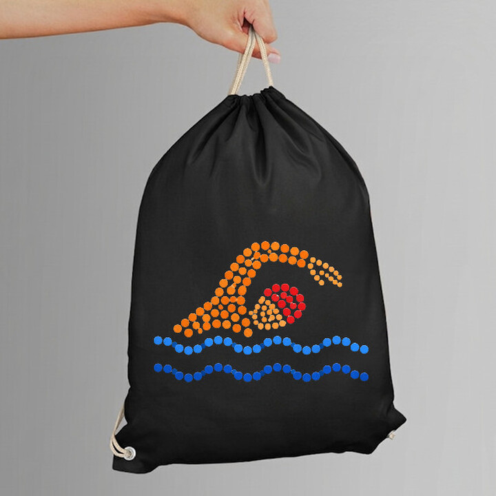 Înotător din puncte - ziua punctului - sac cu șnur