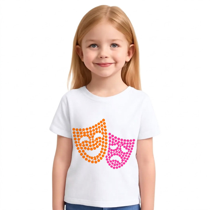 Măști de teatru din puncte - ziua punctului - tricou pentru copii
