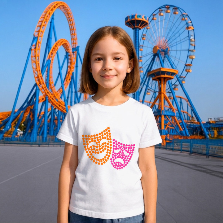 Măști de teatru din puncte - ziua punctului - tricou pentru copii