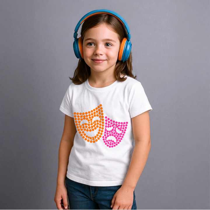 Măști de teatru din puncte - ziua punctului - tricou pentru copii