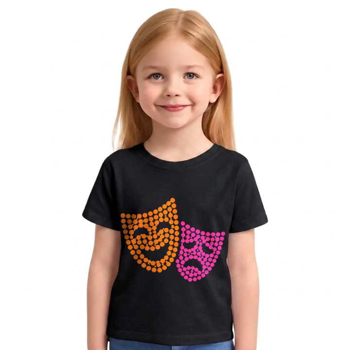 Măști de teatru din puncte - ziua punctului - tricou pentru copii