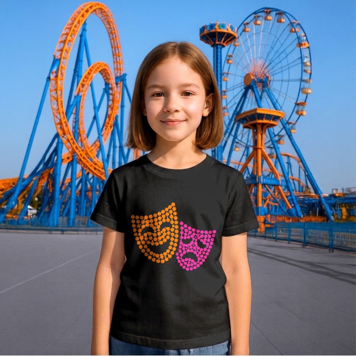 Măști de teatru din puncte - ziua punctului - tricou pentru copii