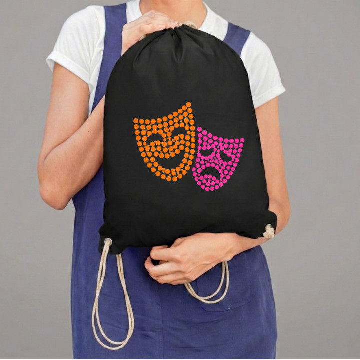 Măști de teatru din puncte - ziua punctului - sac cu șnur