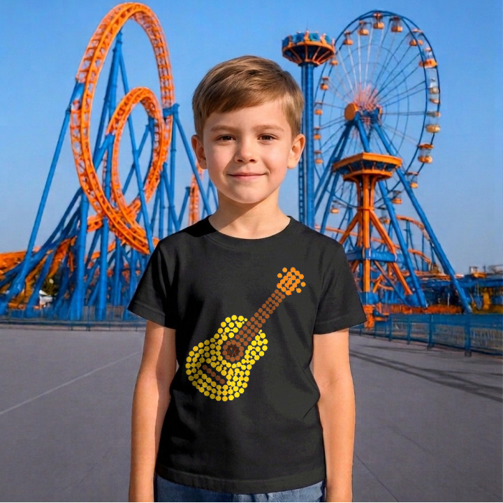 Chitară din puncte - ziua punctului - tricou pentru copii