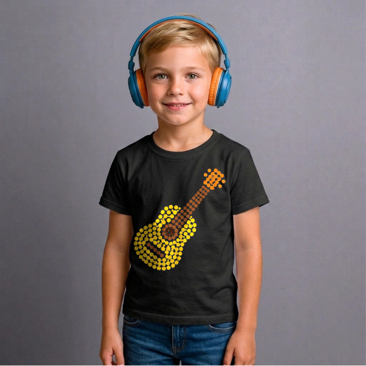 Chitară din puncte - ziua punctului - tricou pentru copii