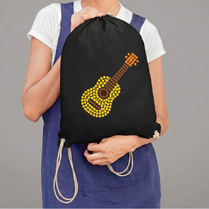 Chitară din puncte - ziua punctului - sac cu șnur