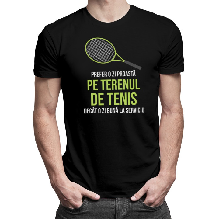 Zi proastă pe terenul de tenis - T-shirt pentru bărbați cu imprimeu