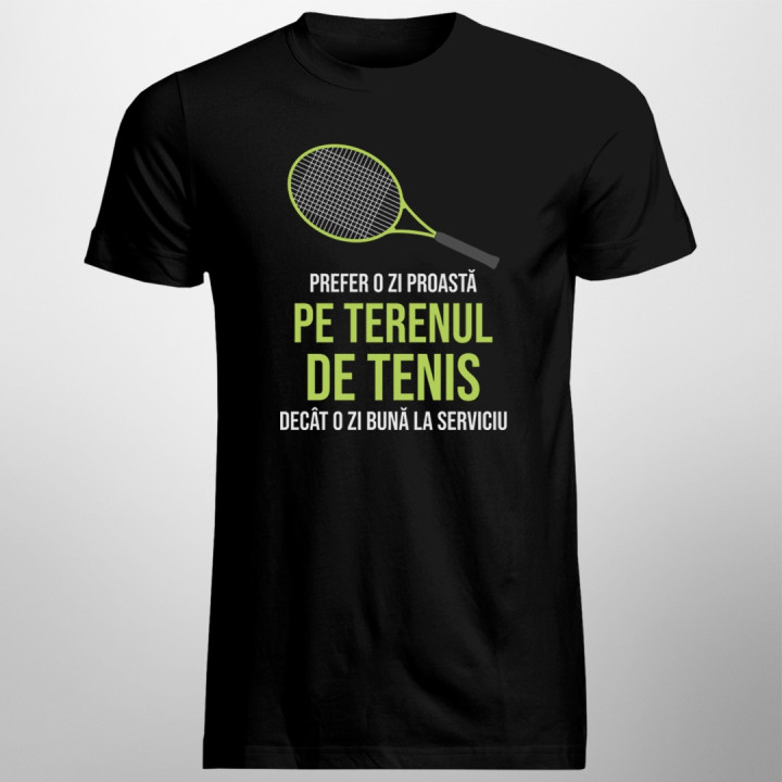 Zi proastă pe terenul de tenis - T-shirt pentru bărbați cu imprimeu
