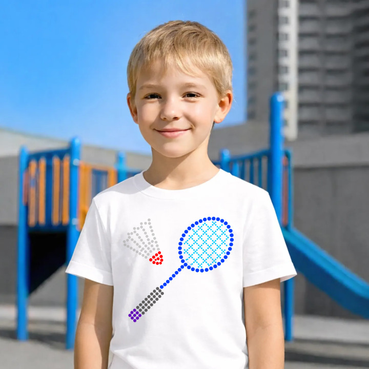 Badminton din puncte - ziua punctului - tricou pentru copii