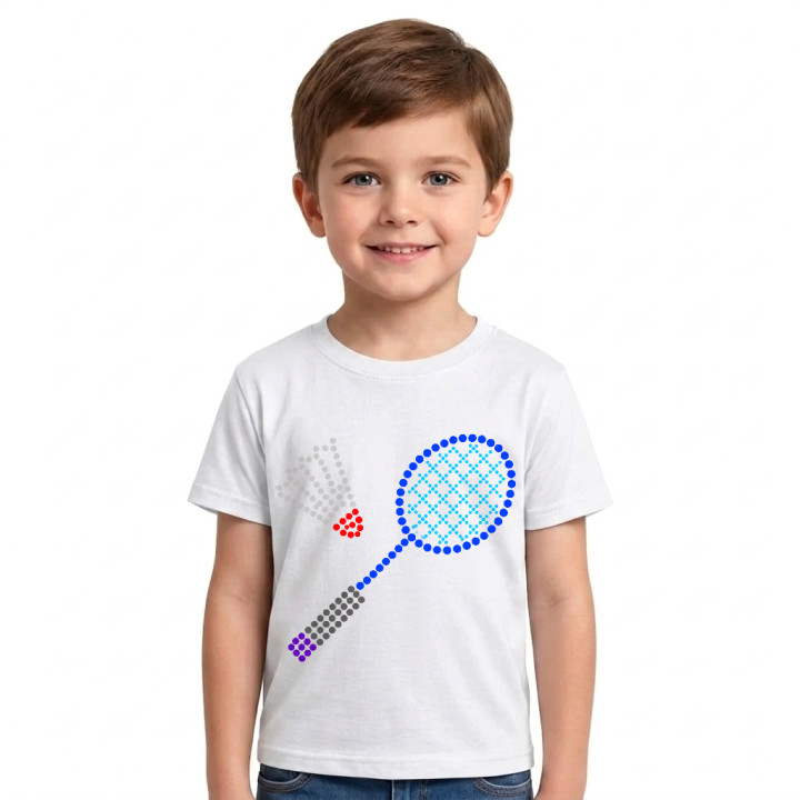 Badminton din puncte - ziua punctului - tricou pentru copii