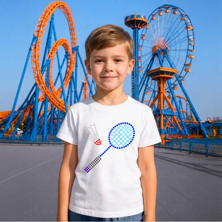 Badminton din puncte - ziua punctului - tricou pentru copii