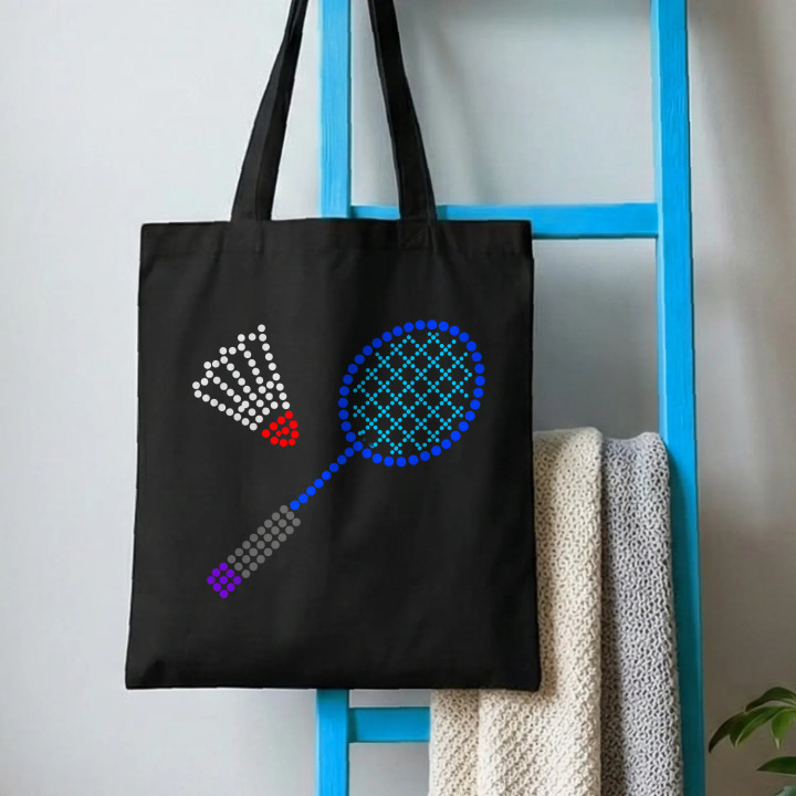 Badminton din puncte - ziua punctului - sacoșă de bumbac