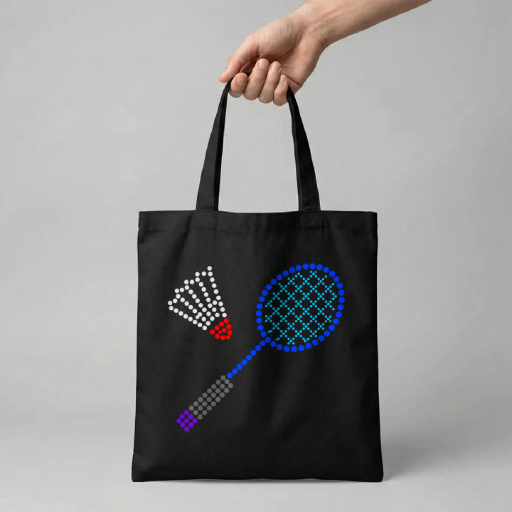 Badminton din puncte - ziua punctului - sacoșă de bumbac