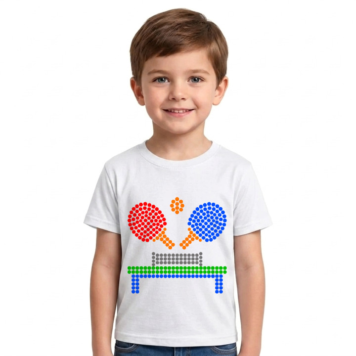 Tenis de masă din puncte - ziua punctului - tricou pentru copii