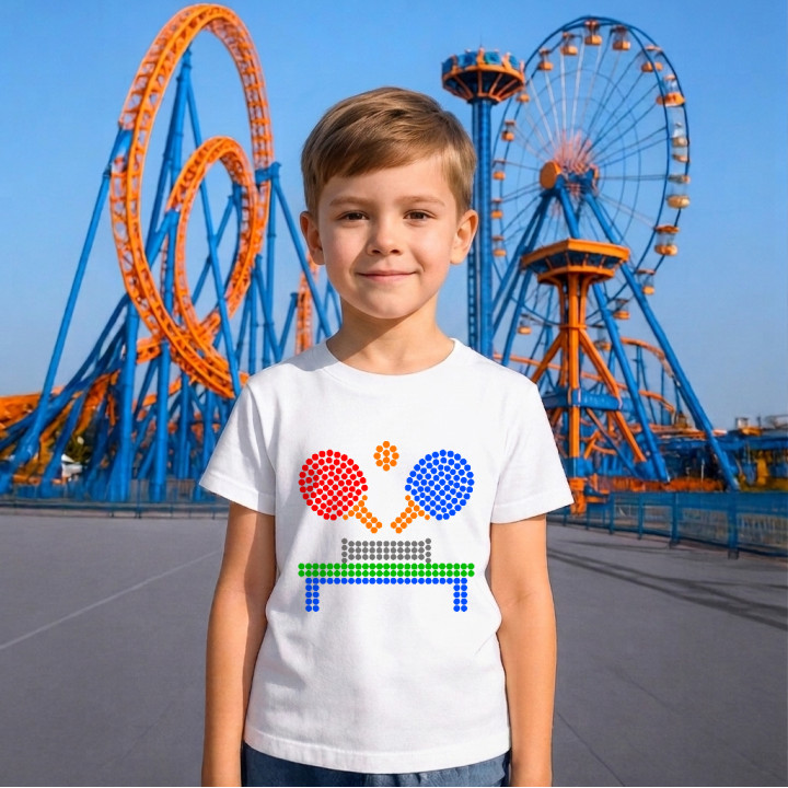 Tenis de masă din puncte - ziua punctului - tricou pentru copii