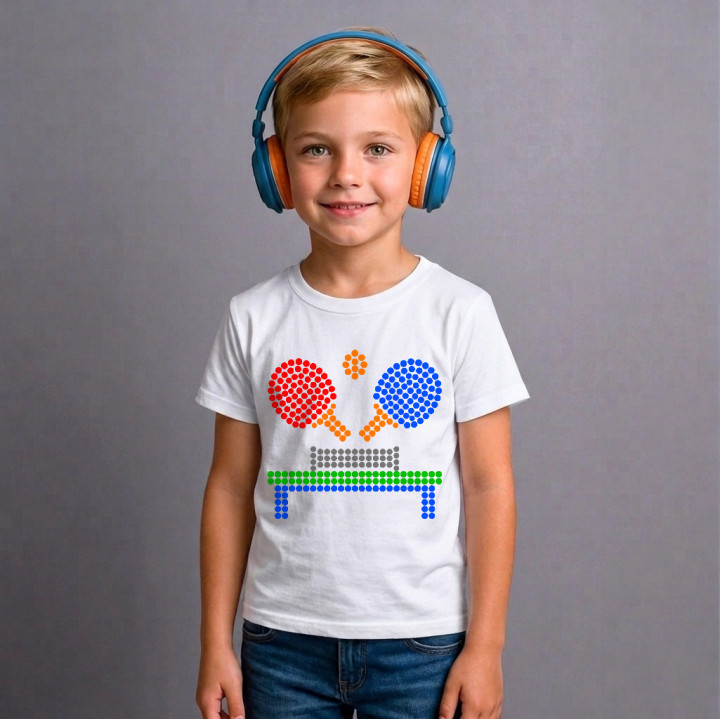 Tenis de masă din puncte - ziua punctului - tricou pentru copii