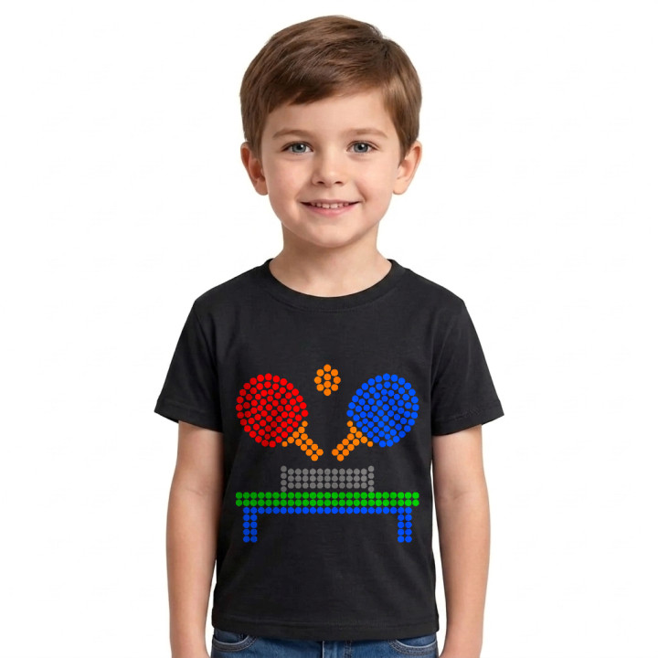 Tenis de masă din puncte - ziua punctului - tricou pentru copii