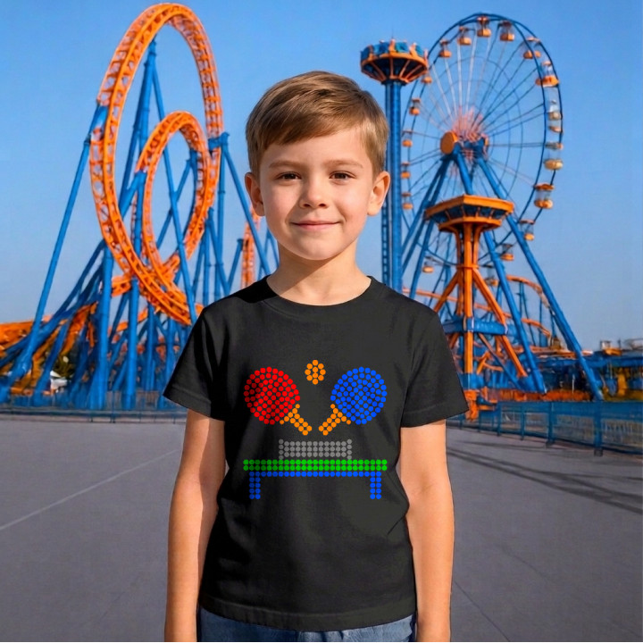 Tenis de masă din puncte - ziua punctului - tricou pentru copii