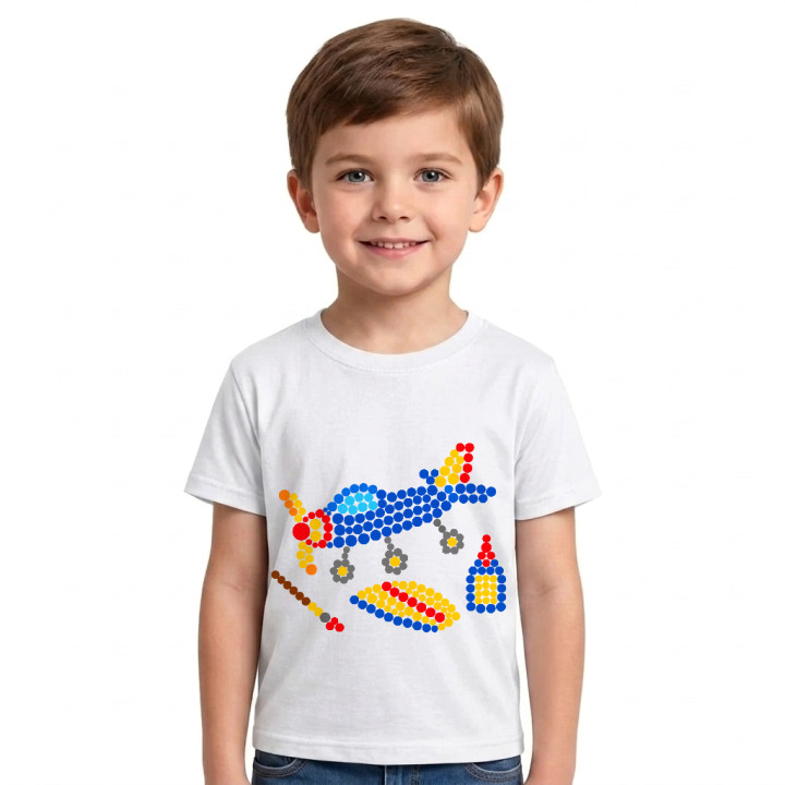Model de avion din puncte - ziua punctului - tricou pentru copii