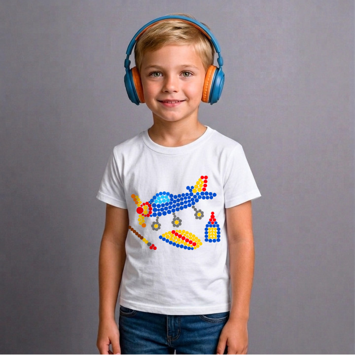Model de avion din puncte - ziua punctului - tricou pentru copii