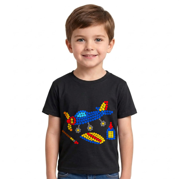 Model de avion din puncte - ziua punctului - tricou pentru copii