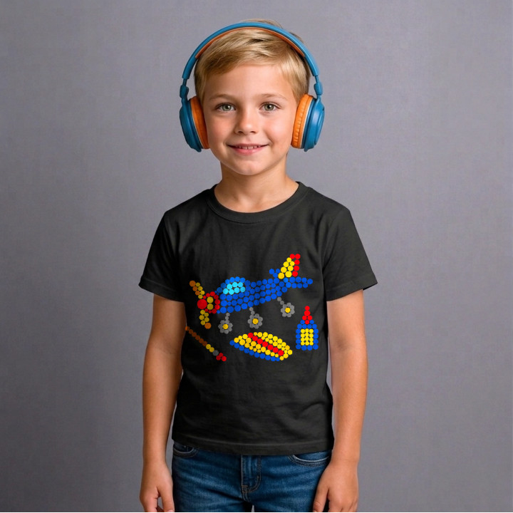 Model de avion din puncte - ziua punctului - tricou pentru copii