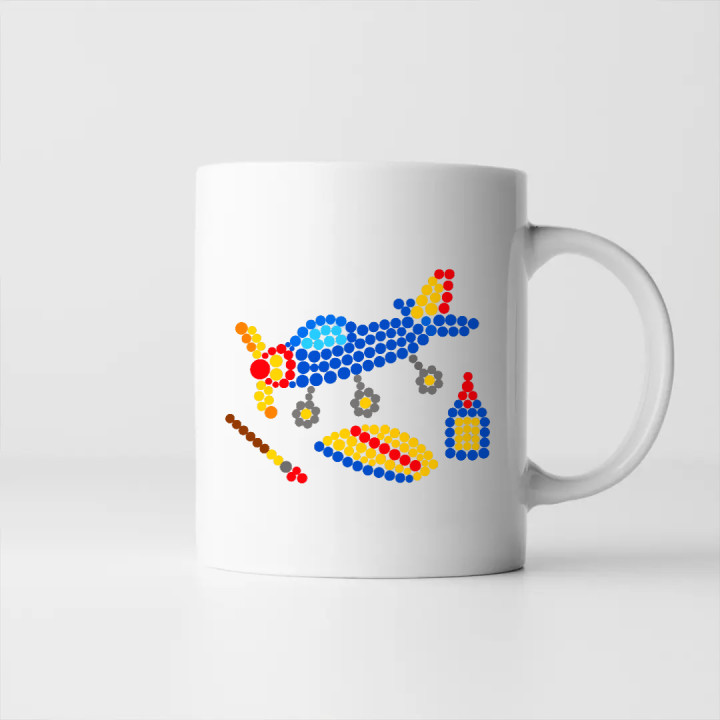 Model de avion din puncte - ziua punctului - cană
